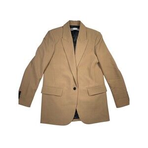 Zara Camel Brown Single-Button Blazer